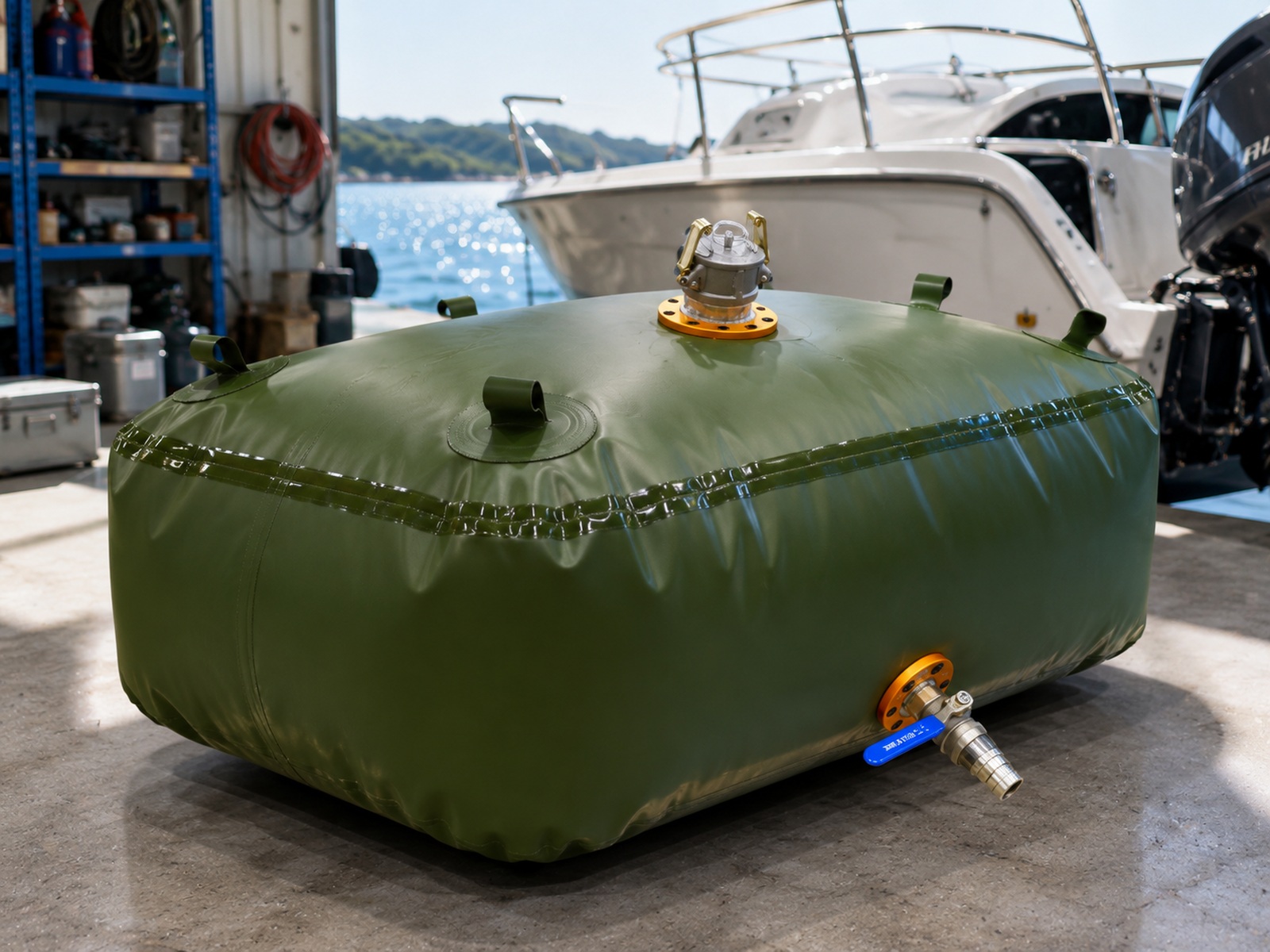 Foldable Fuel Bladder for Boats Extending Marine Range foldable fuel bladder for boats extending marine range